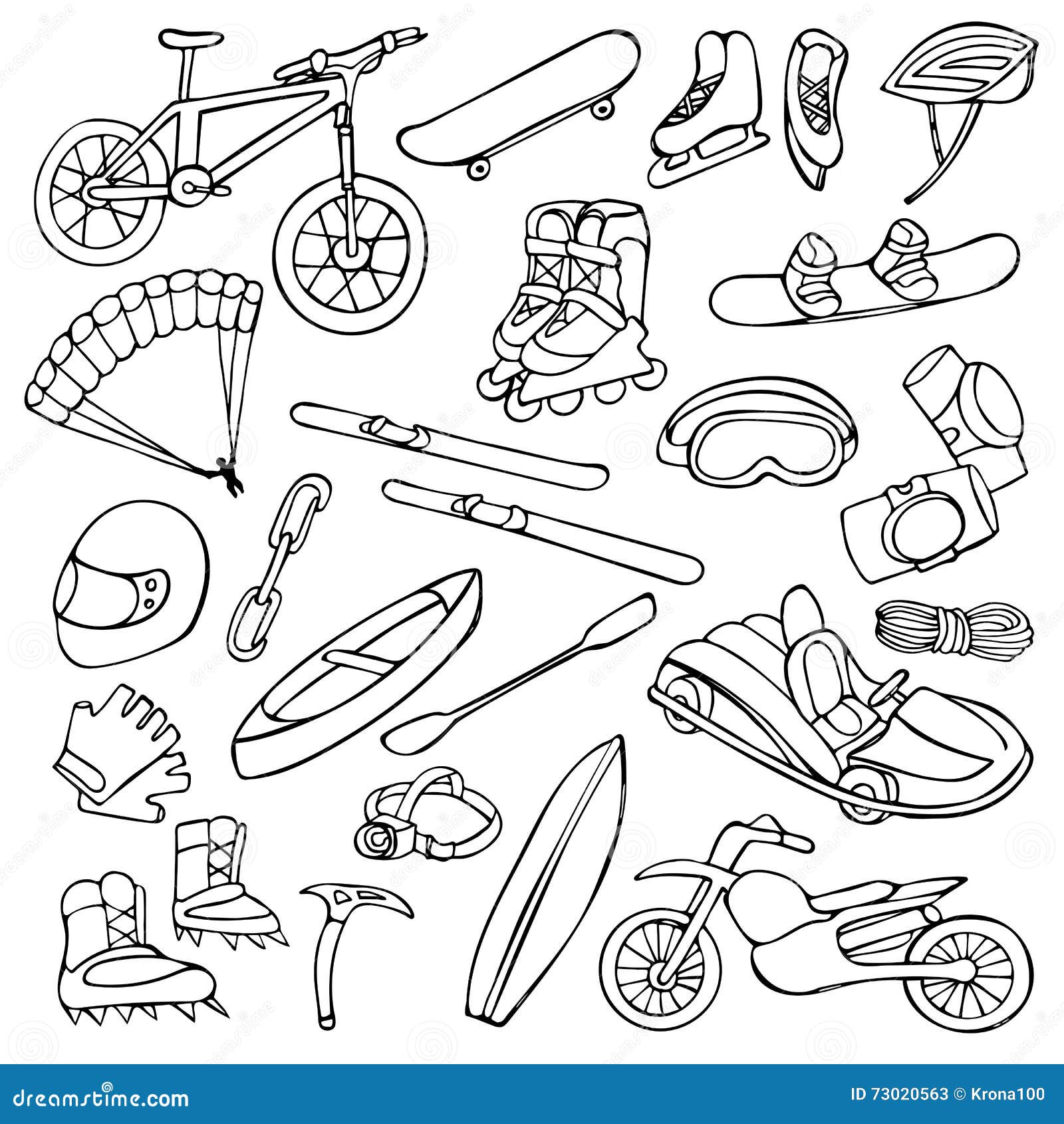 Extreme doodle set stock vector. Illustration of sport - 73020563