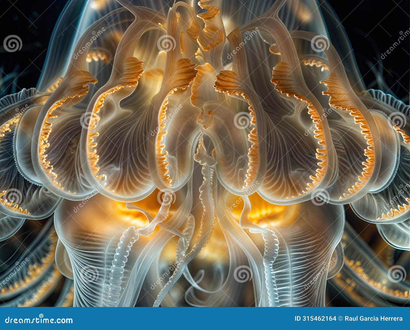 extreme macro shot of jellyfish epidermis texture
