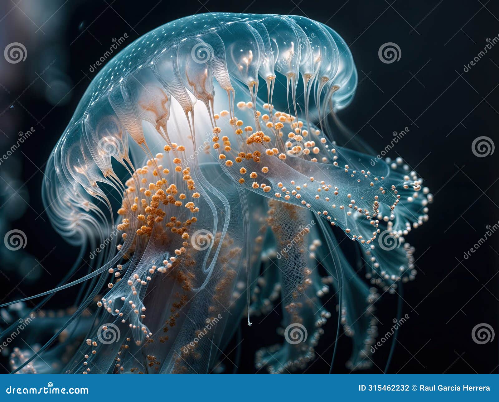 extreme macro shot of jellyfish epidermis texture