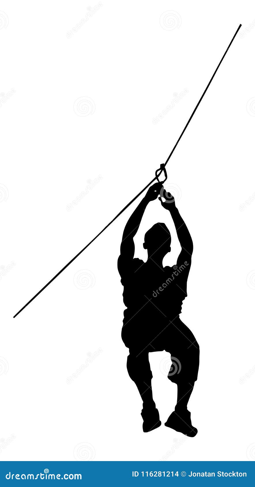 Extreme Sportsman Took Down with Rope. Man Climbing Vector Silhouette.  Stock Illustration - Illustration of balance, active: 116281214