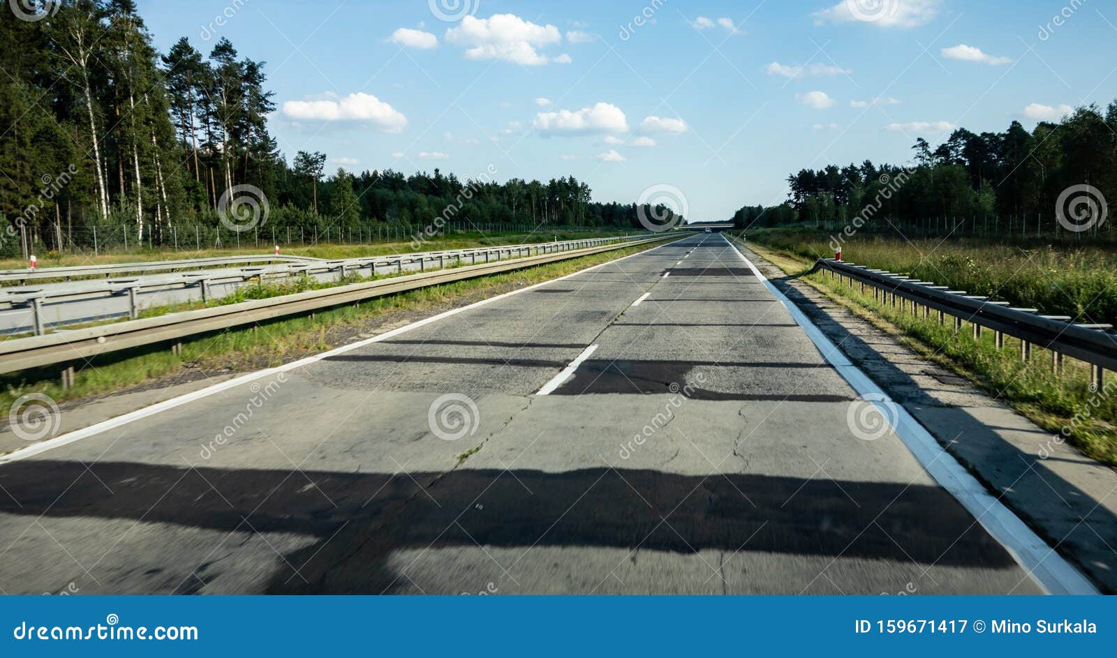extremely bad highway a18 e36 in poland called droga hanby road of shame from cottbus to wroclaw with uneven surface and