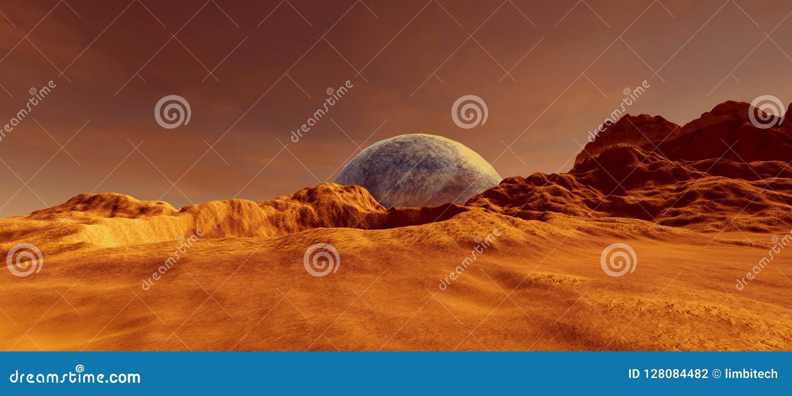 extremely detailed and realistic high resolution 3d  of a mars like exoplanet