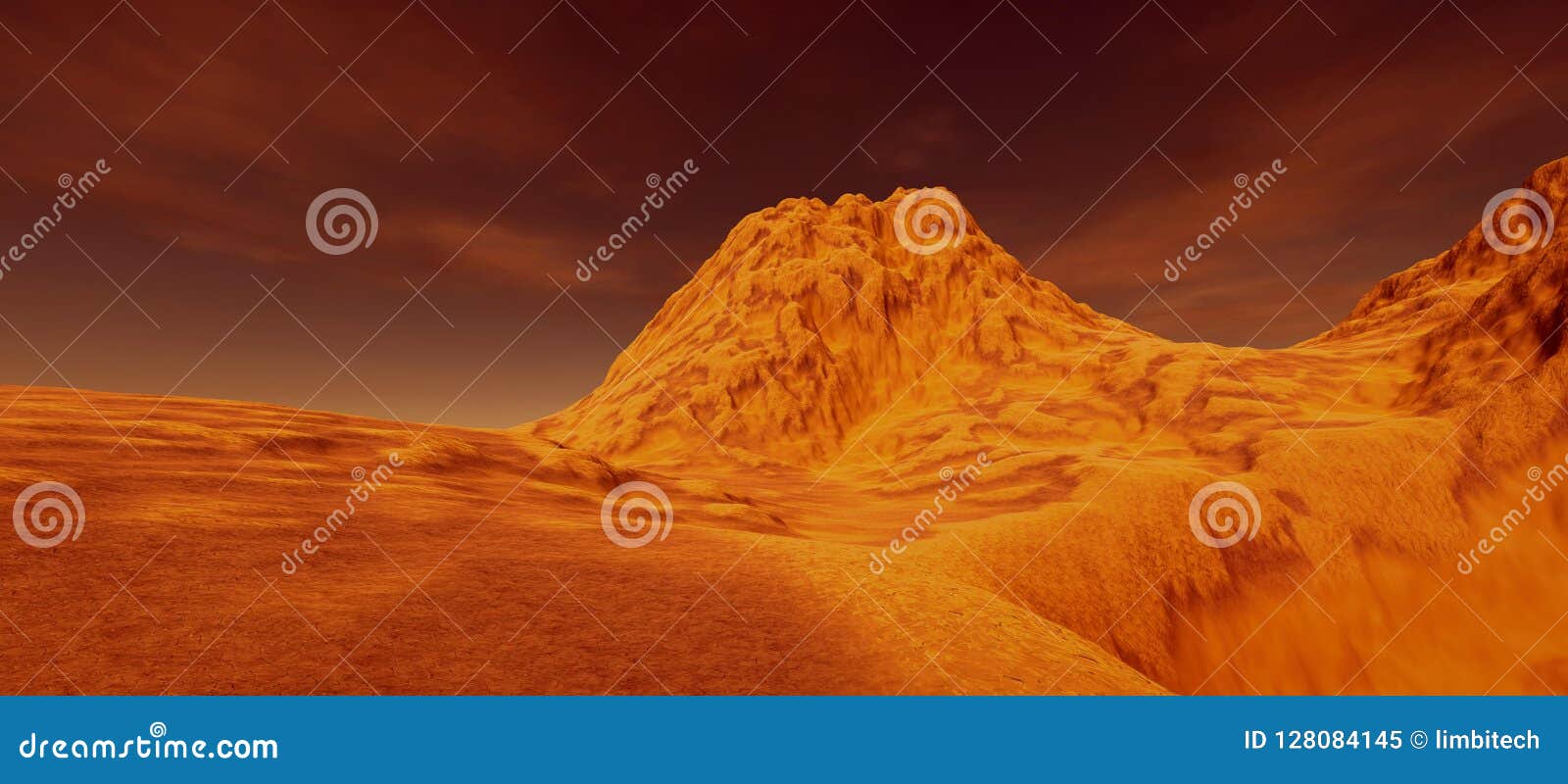 extremely detailed and realistic high resolution 3d  of an ufo flying saucer on a mars like planet