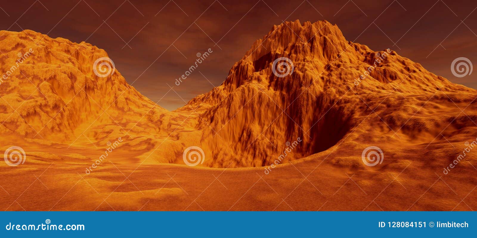 extremely detailed and realistic high resolution 3d  of an ufo flying saucer on a mars like planet