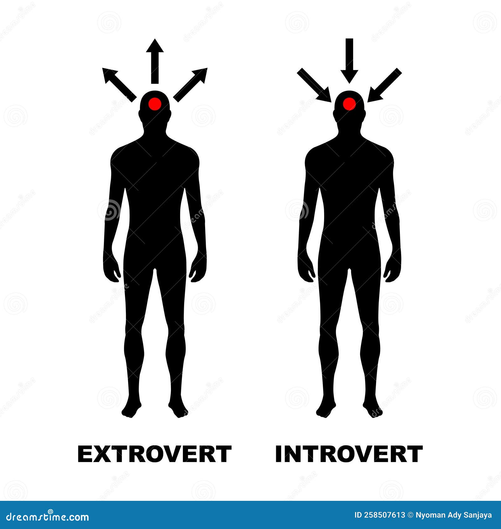 extrovert and introvert  icons on white background