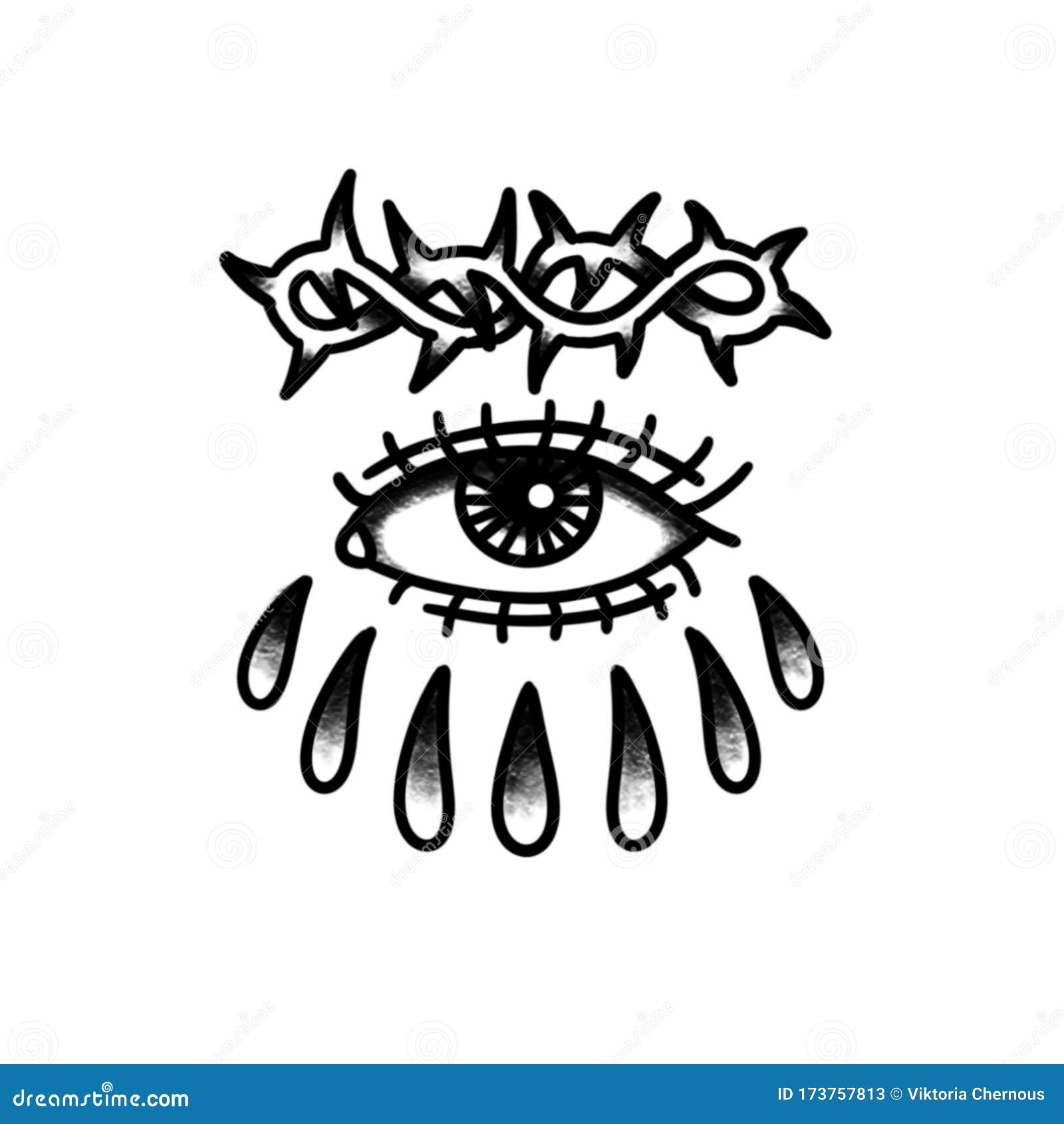 Premium Vector  Eye cloud tattoo illustration vector design