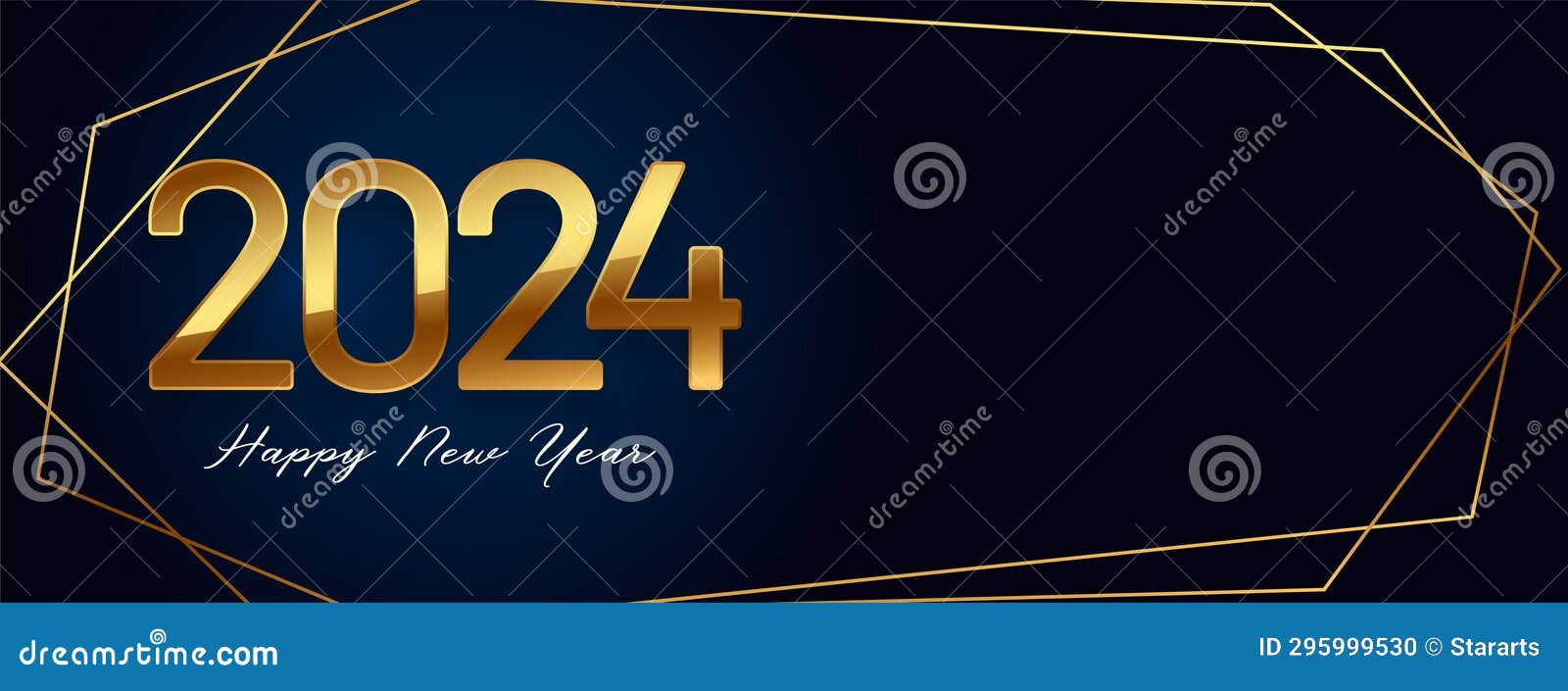 Eye Catching Happy New Year 2024 Greeting Banner Design Stock Illustration Illustration of