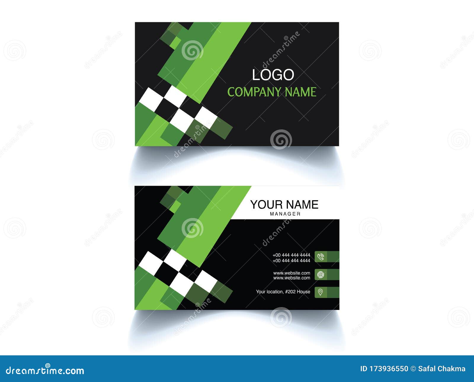 Eye Catching Modern Business Card Design. Stock Vector Inside Adobe Illustrator Business Card Template
