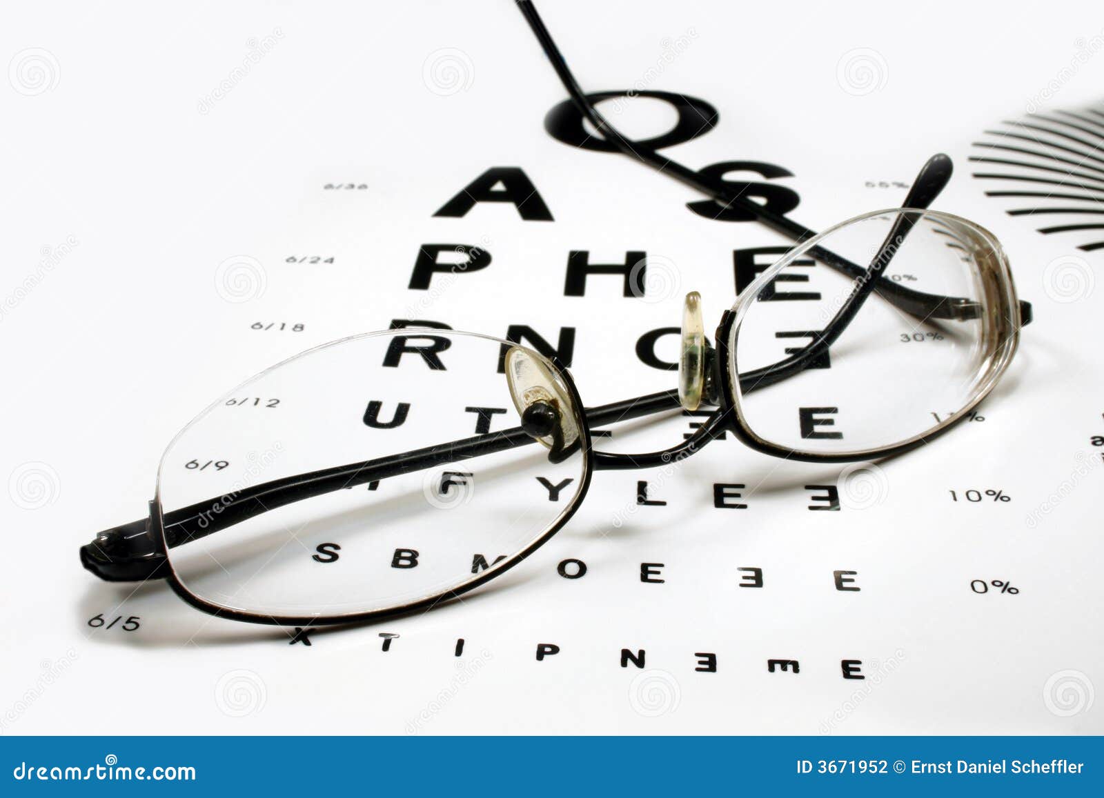 eye chart with spectacles