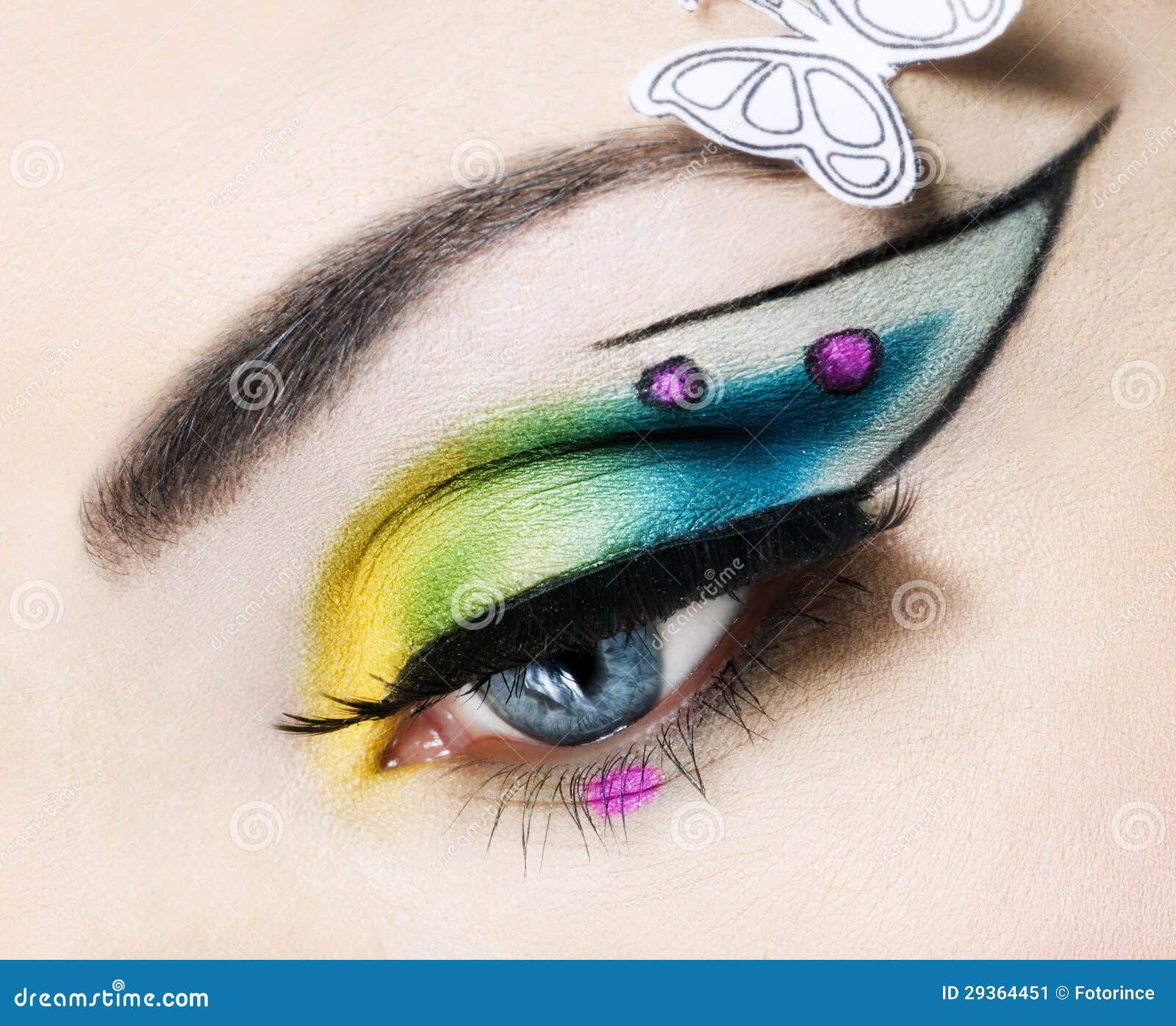 Eye Close Up with Beautiful Makeup Stock Image Image of shine