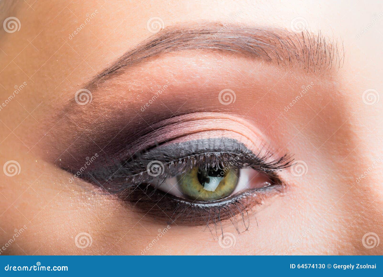 Eye close up makeup stock photo. Image of eyelid, face 64574130