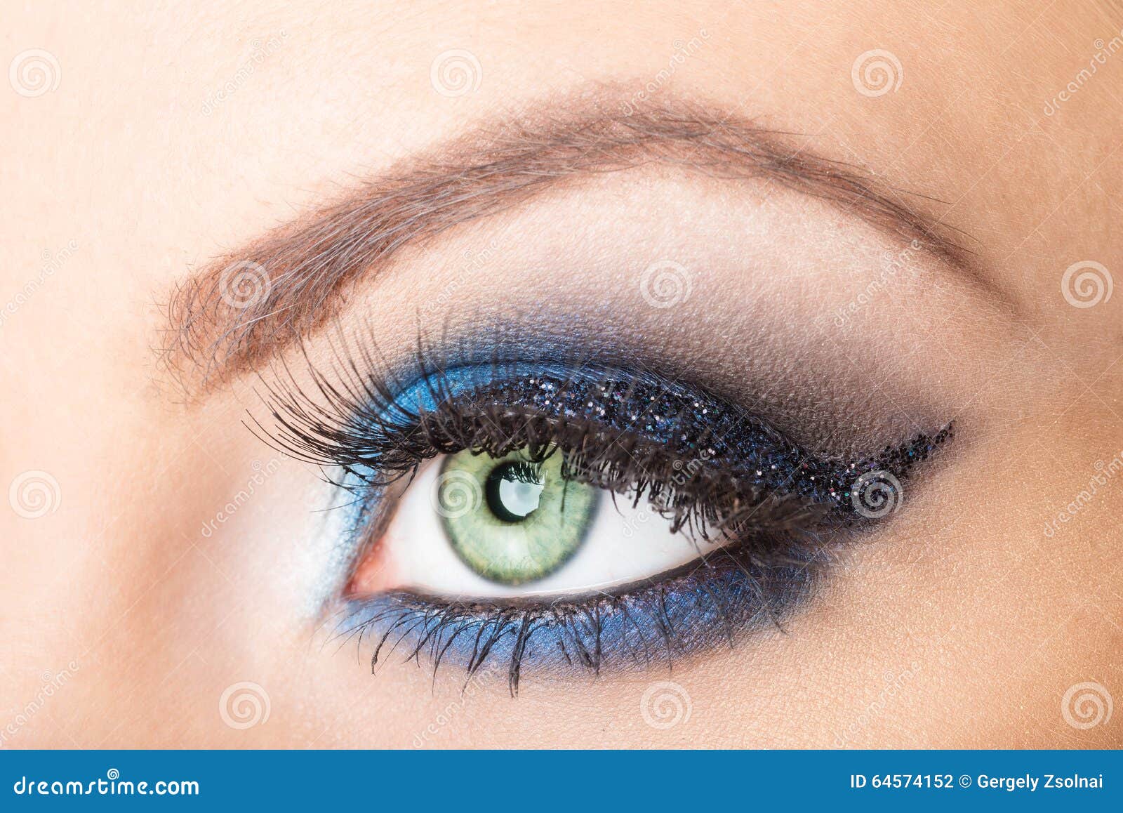 Eye close up makeup stock photo. Image of eyelid, eyelashes 64574152