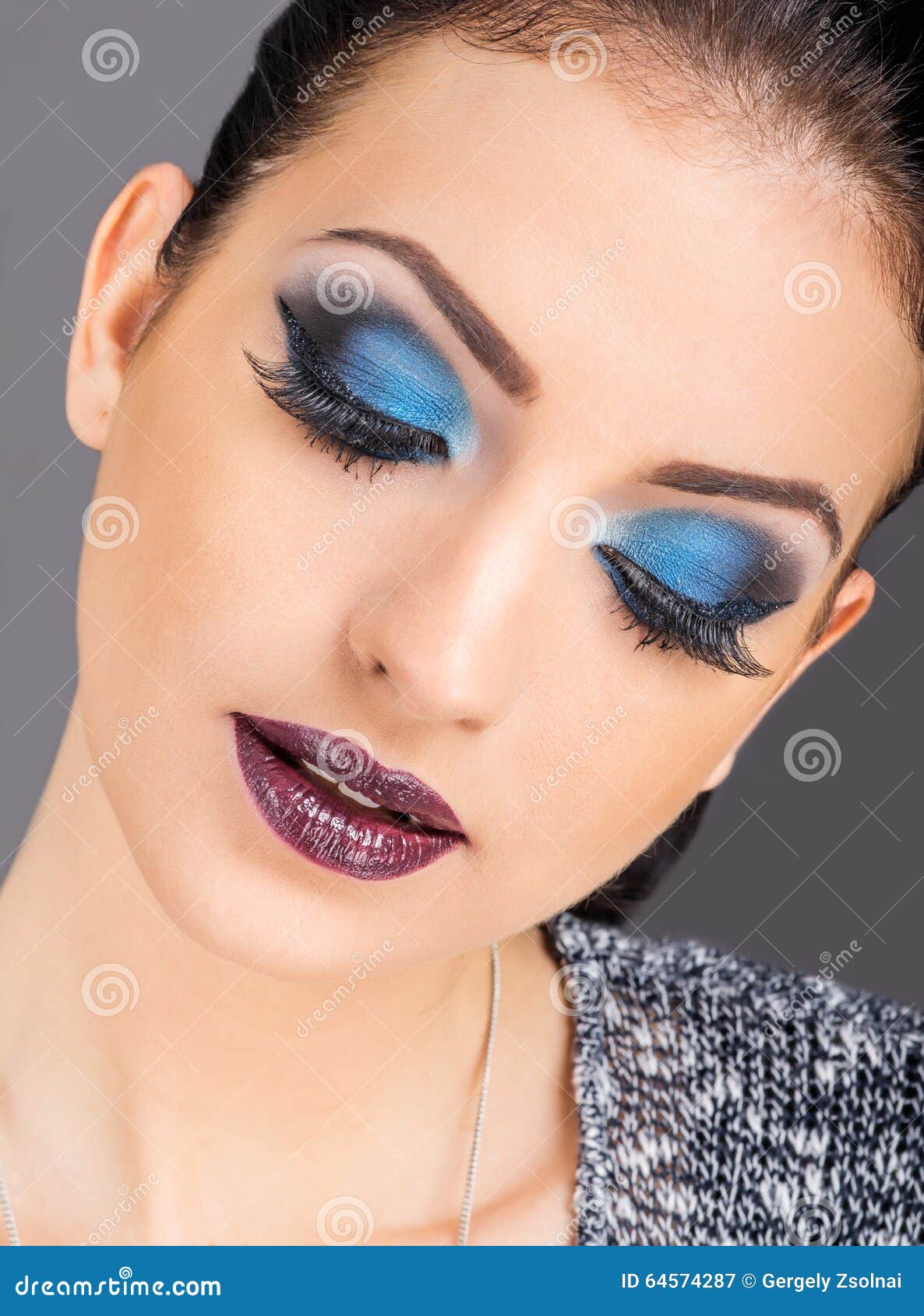Eye close up makeup stock image. Image of eyelid, close 64574287