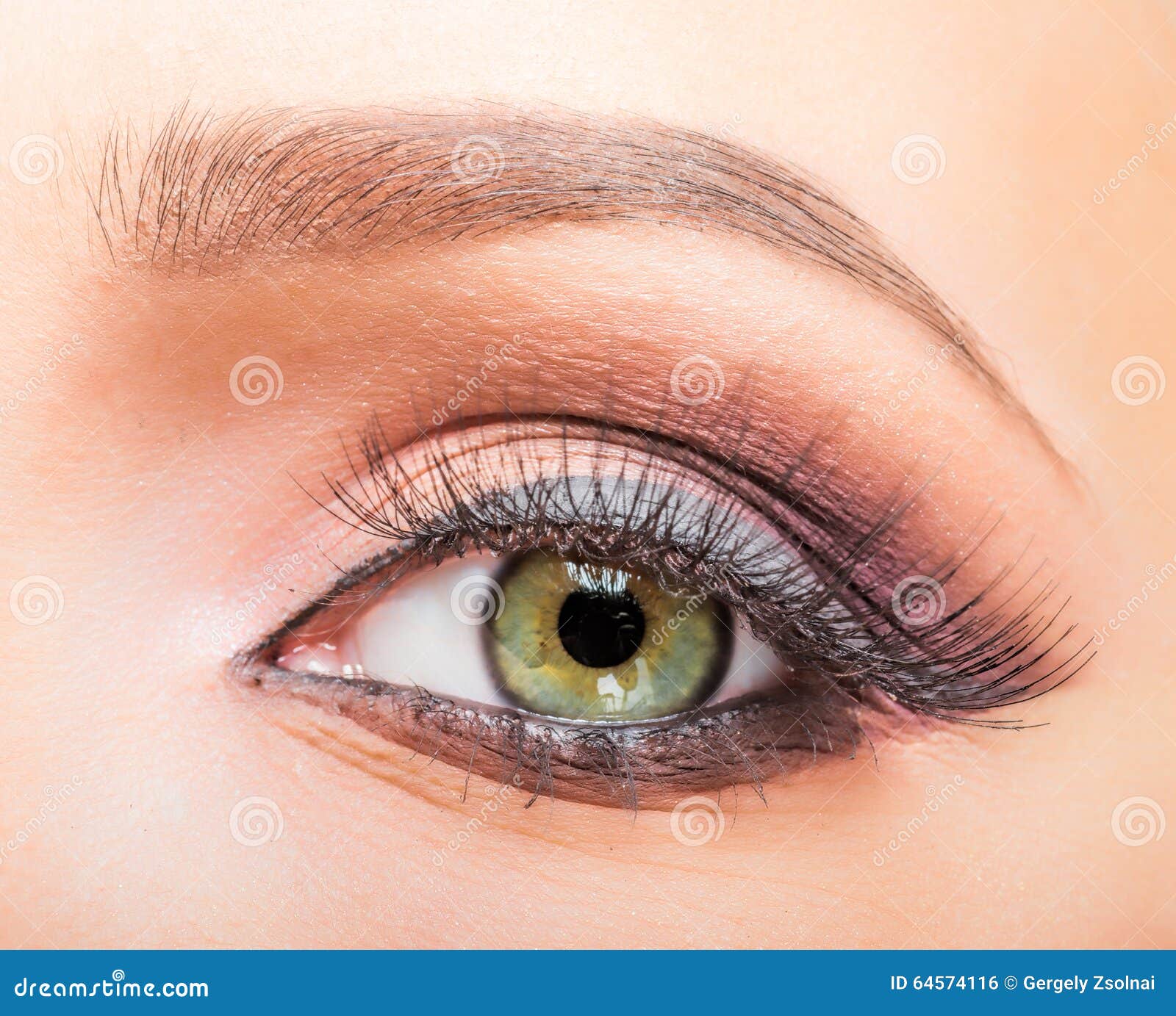 Eye close up makeup stock photo. Image of glamor, eyeliner 64574116