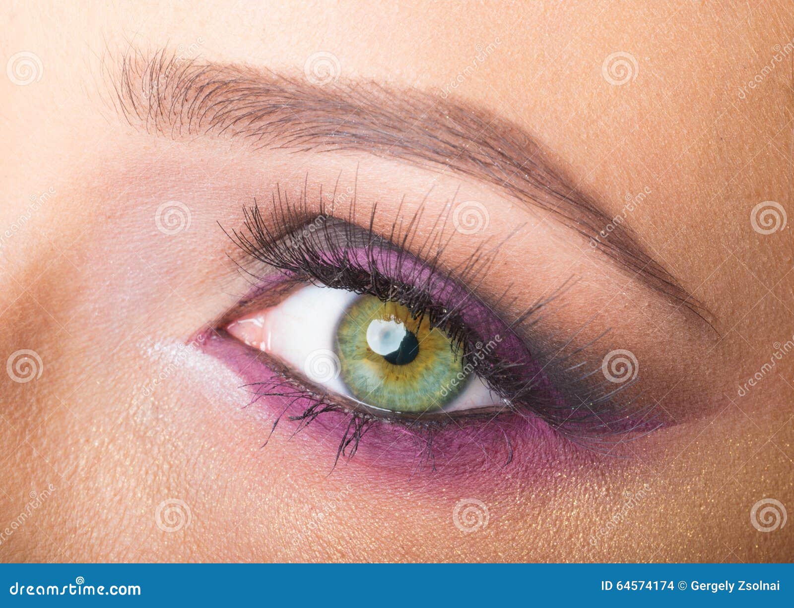 Eye close up makeup stock photo. Image of beauty, brown 64574174