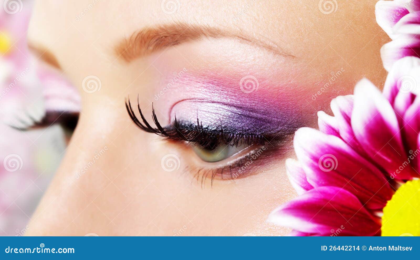 Eye closeup with makeup. stock photo. Image of creative 26442214