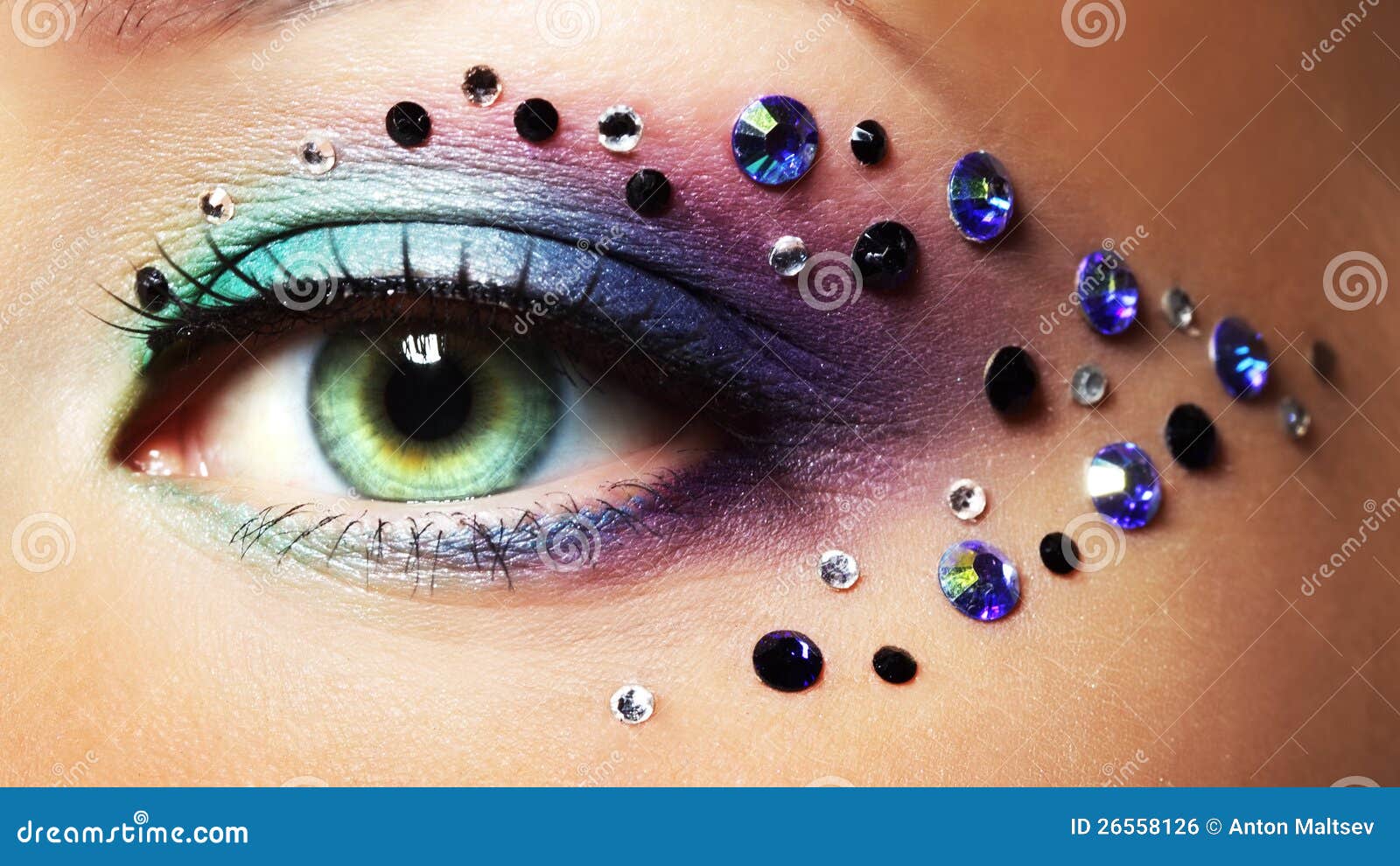 Eye closeup with makeup stock photo. Image of dark, girl 26558126