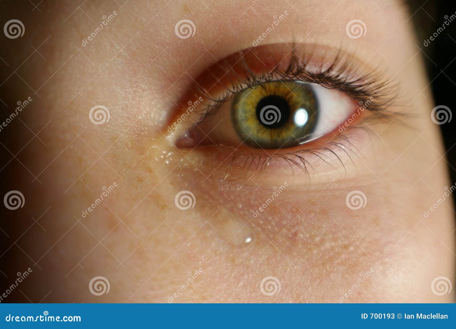 Eye closeup with tear stock image. Image of iris, crying 700193