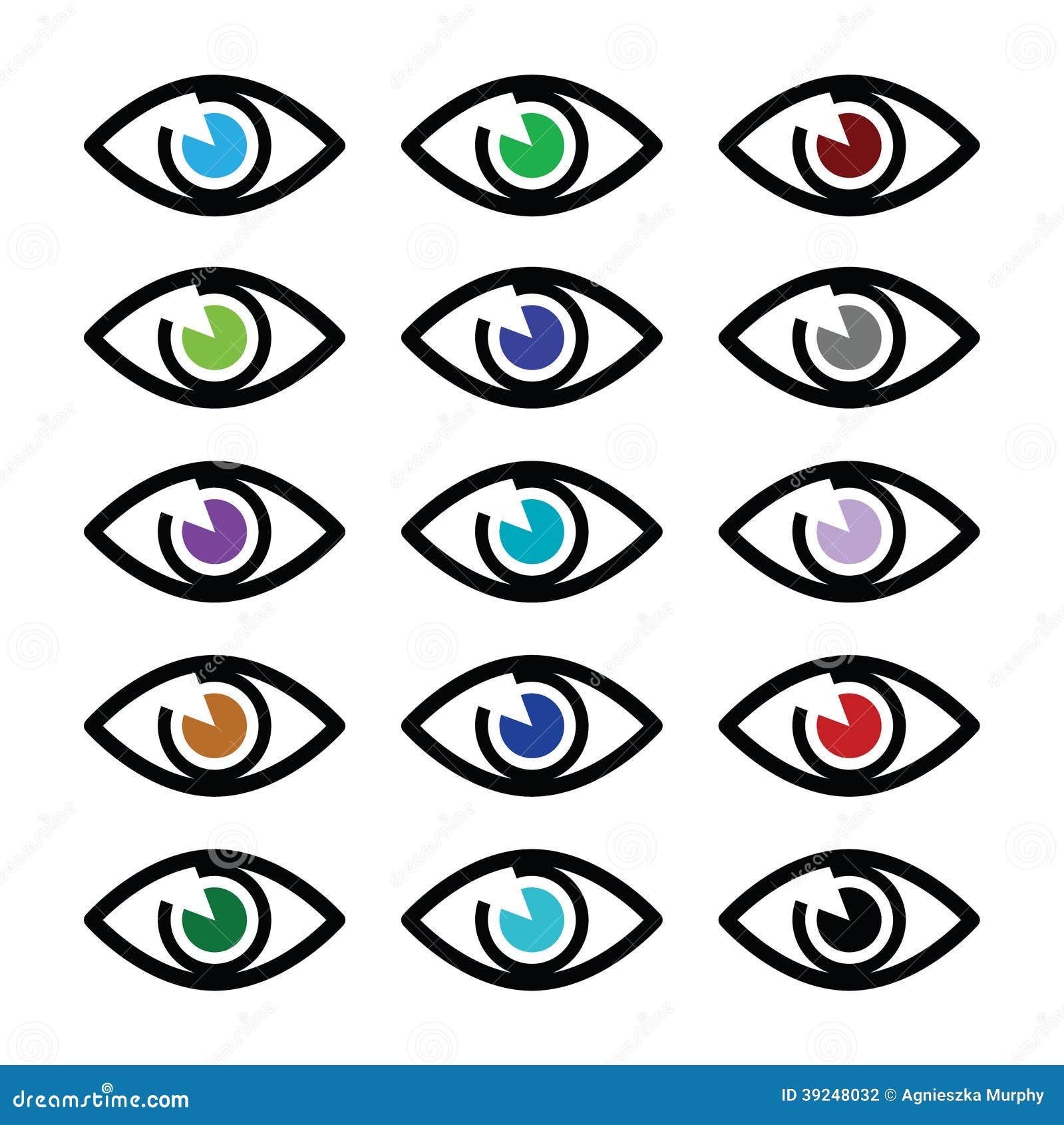 Eye Colors Sight Icons Set - Icons Set Stock Illustration ...