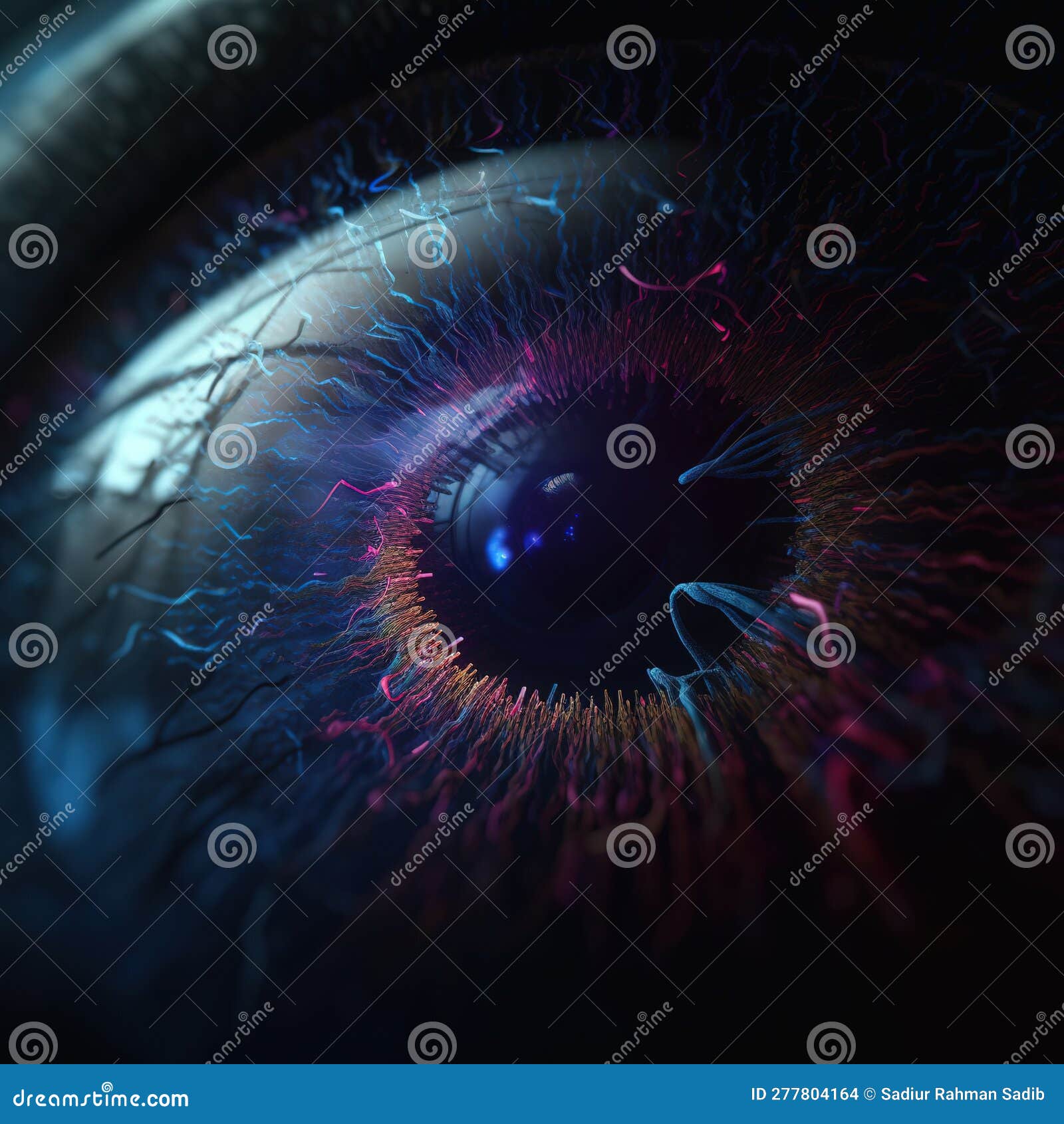 Eye in the dark. stock illustration. Illustration of glow 277804164