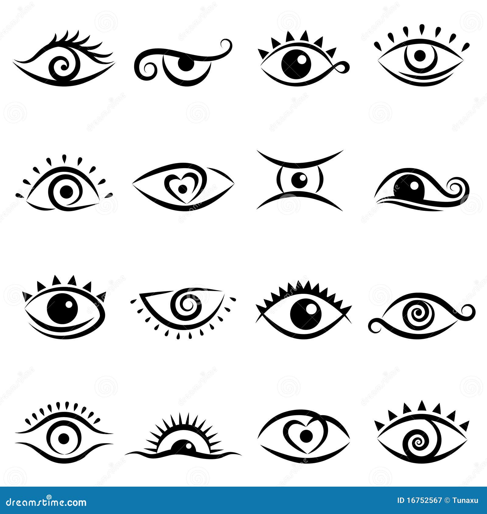 Eye design set stock vector. Illustration of symbol, collection 16752567
