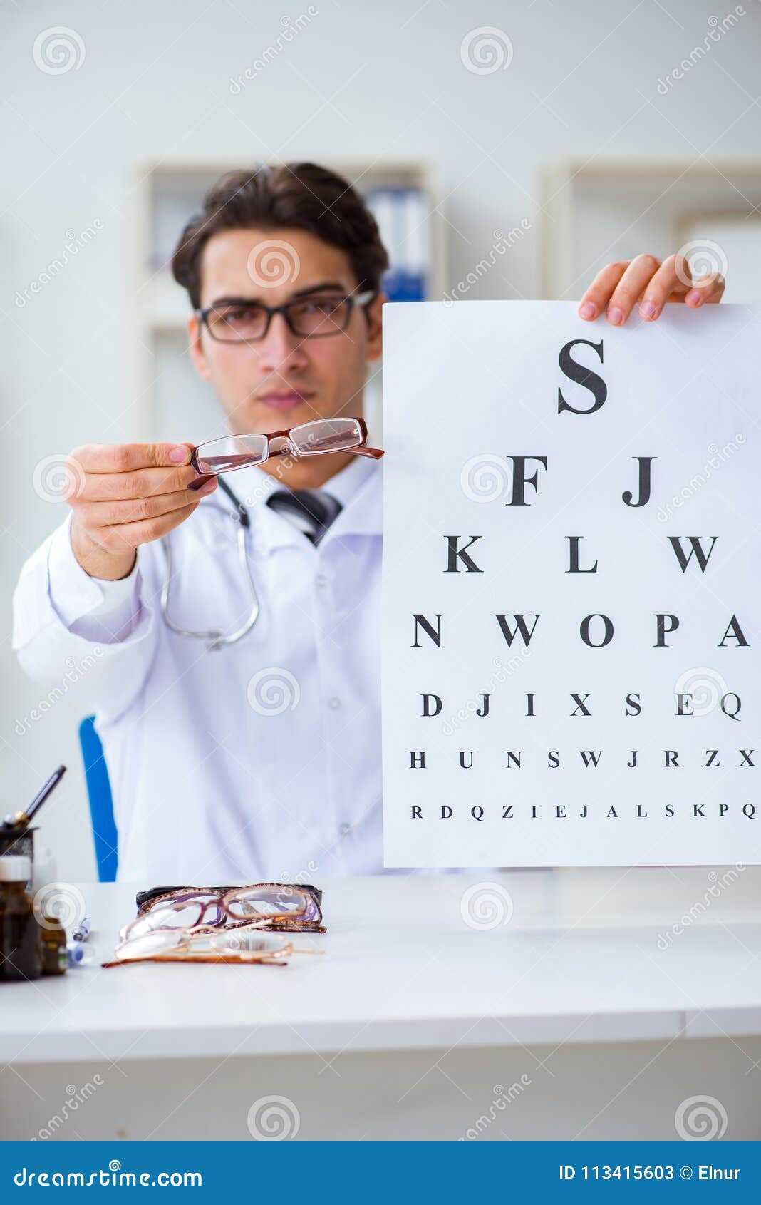 The Eye Doctor in Medical Concept Stock Image Image of