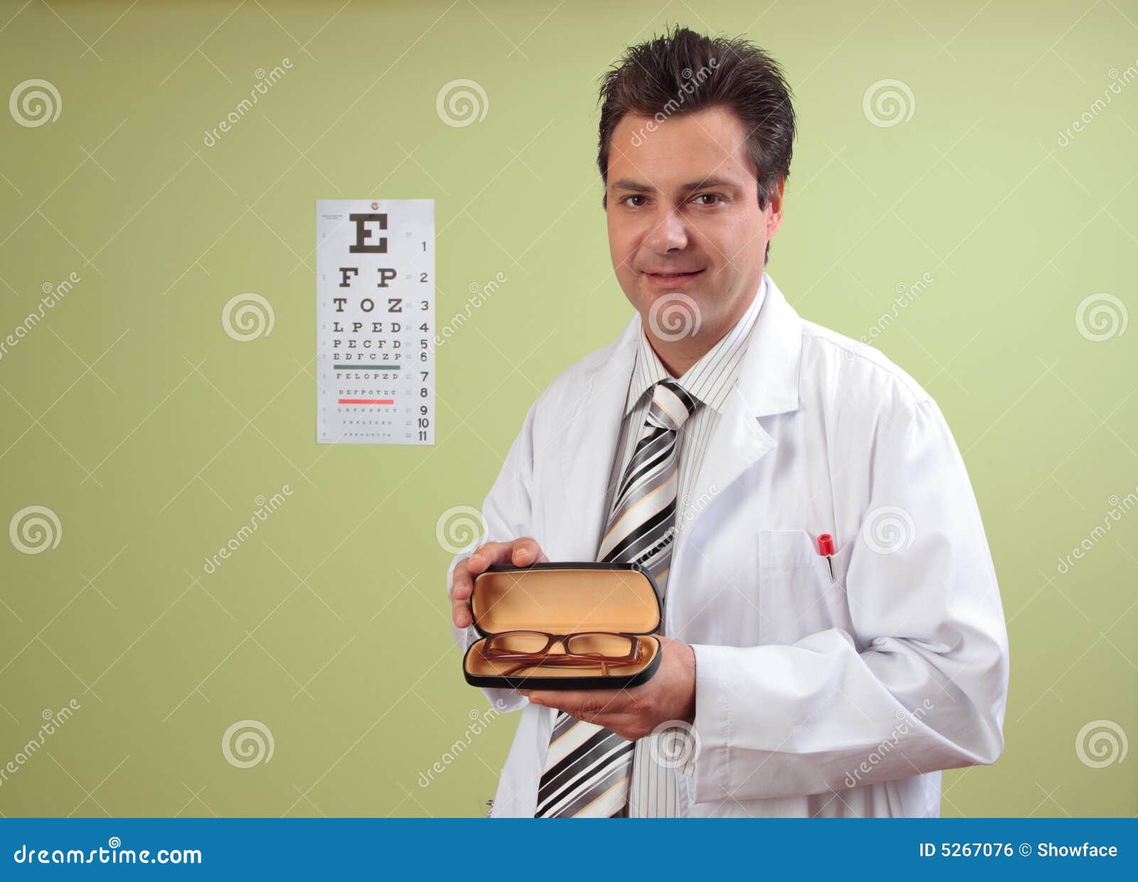 Eye Doctor Recommends Eyeglasses Stock Photo - Image of worker, people