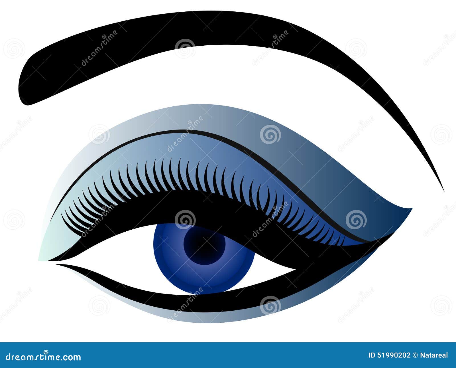 Eye with Fluffy Eyelid in Blue Hues Stock Illustration Illustration