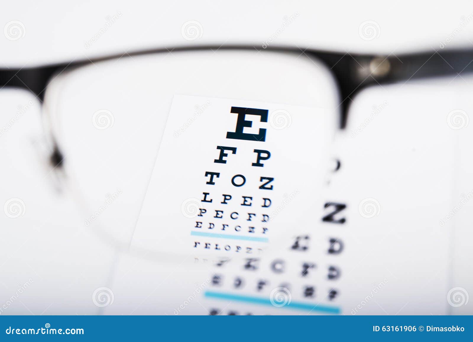 Eye Glasses Focus on Exam Chart Stock Photo Image of glasses, specs