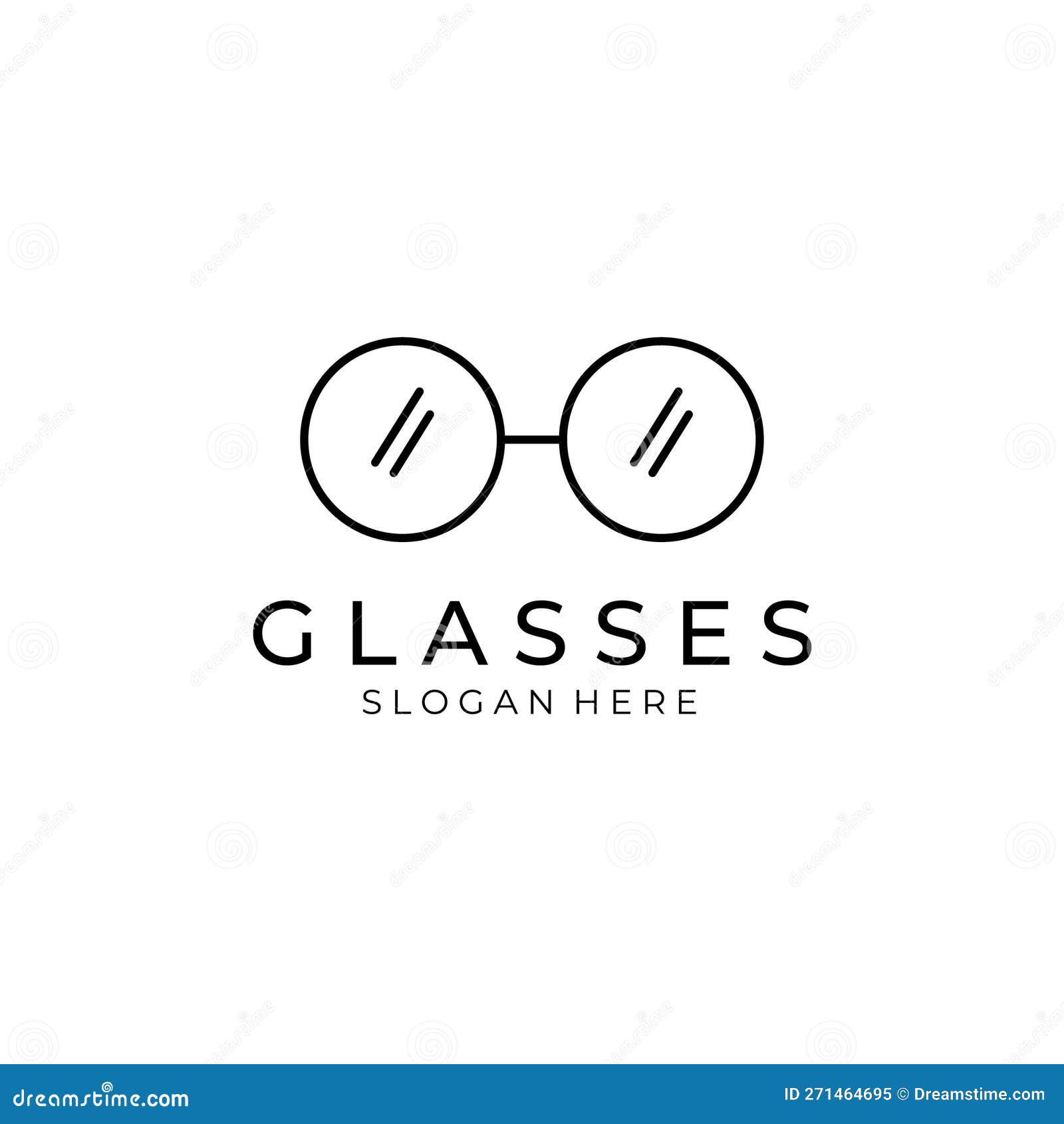 Eye Glasses Logo Line Art Vector Illustration Design Stock Vector ...