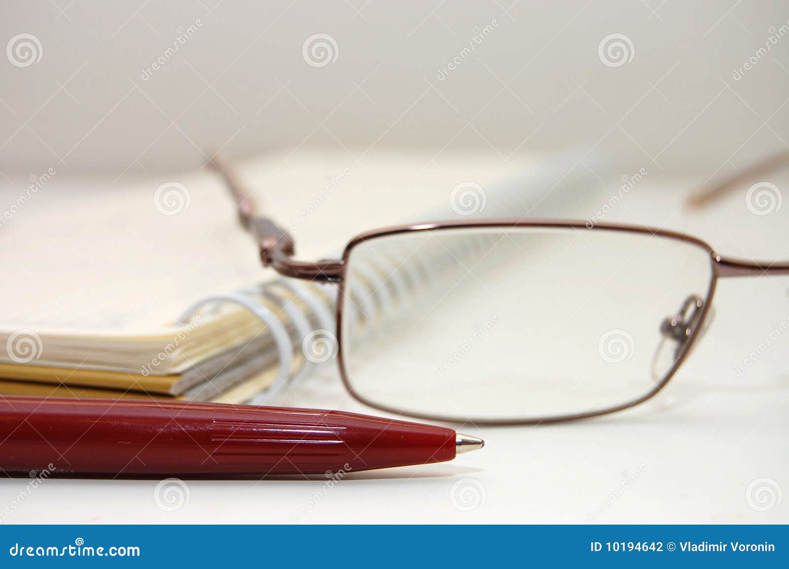 Eye Glasses and a Pen on Sheet Stock Photo Image of life, green 10194642