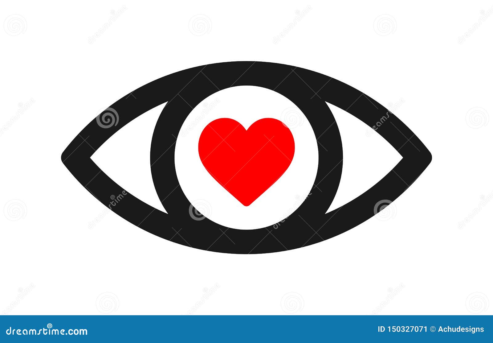 Eye red heart icon stock vector. Illustration of graphic 150327071