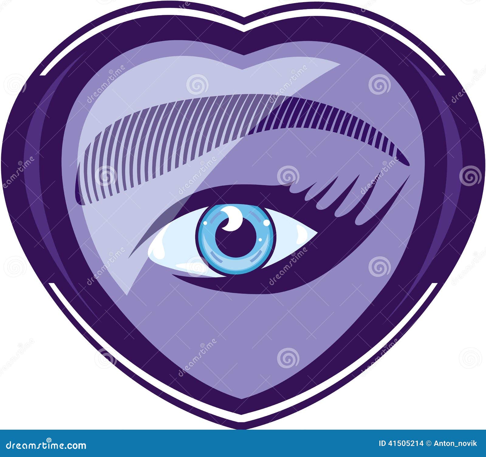 Eye in a heart stock vector. Illustration of invitation 41505214