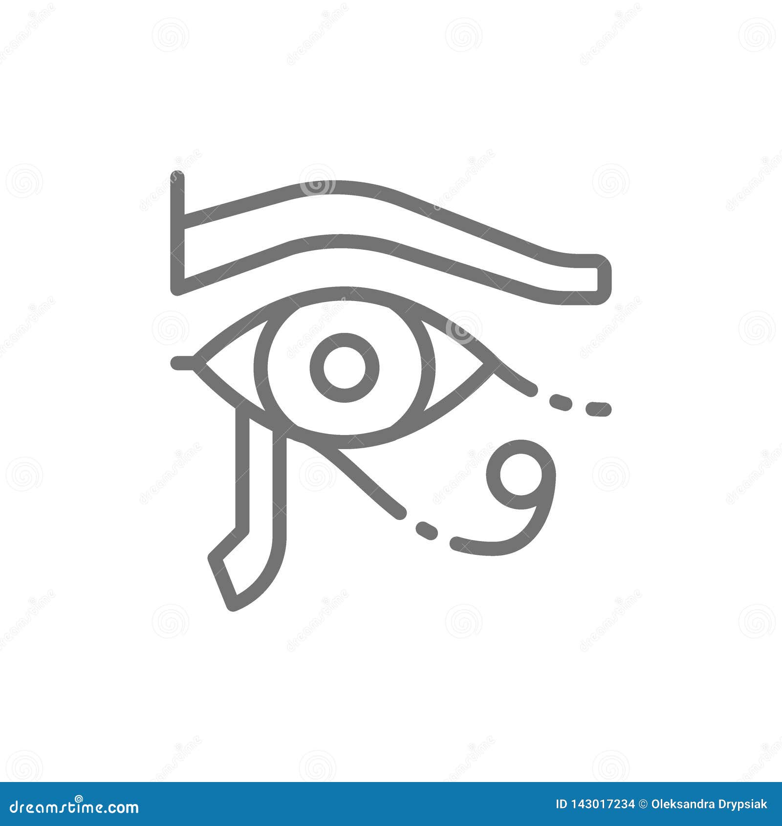Eye Of Horus Ancient Egyptian Moon Line Icon Stock