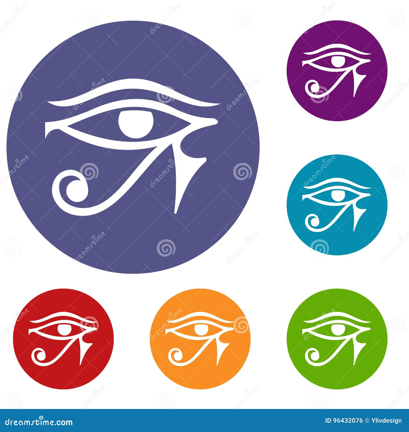 Eye Of Horus Egypt Deity Icons Set Stock Vector Illustration Of Collection Blue 96432076
