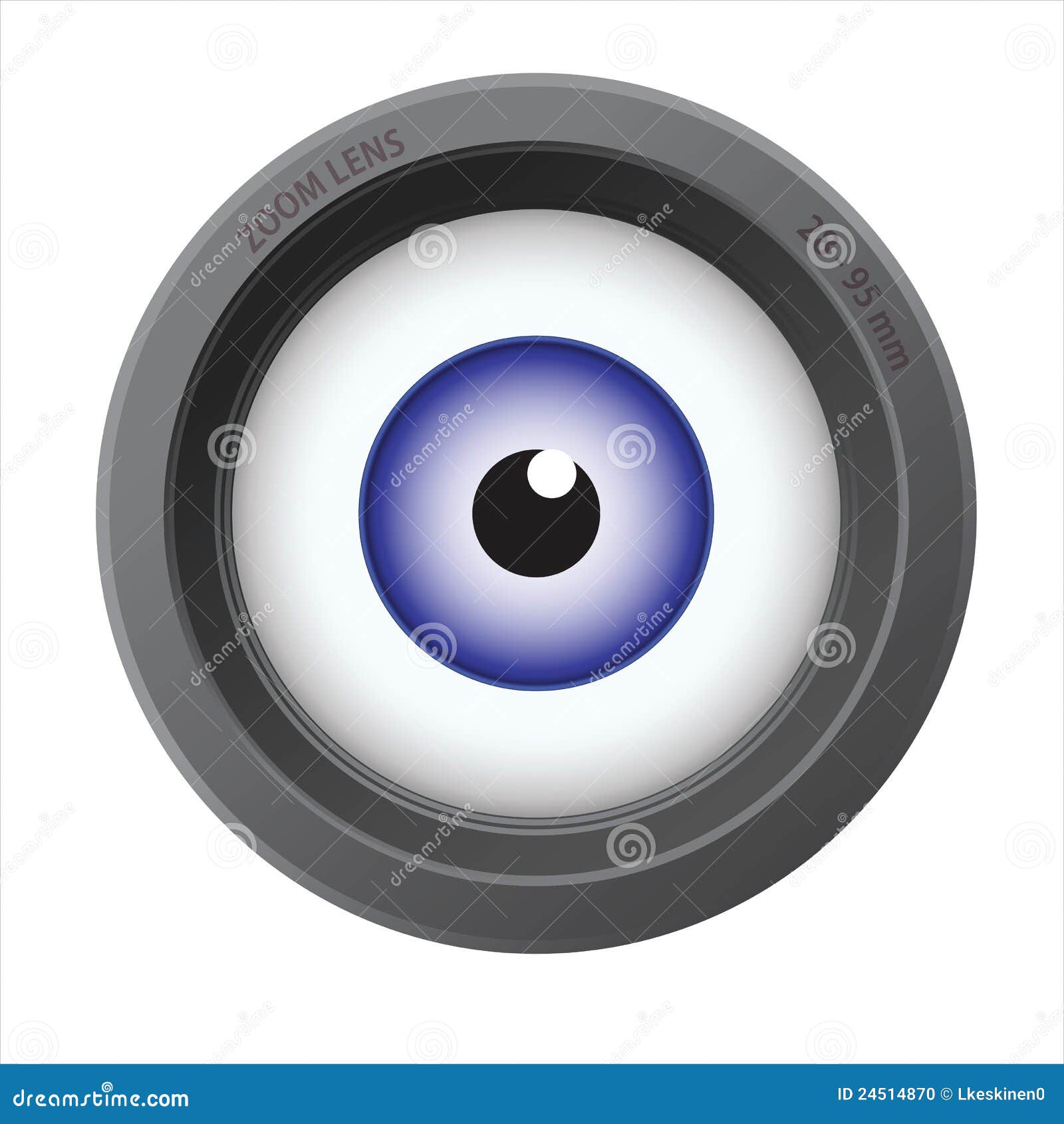 An Eye Inside of Camera Lens Stock Vector Illustration of observe