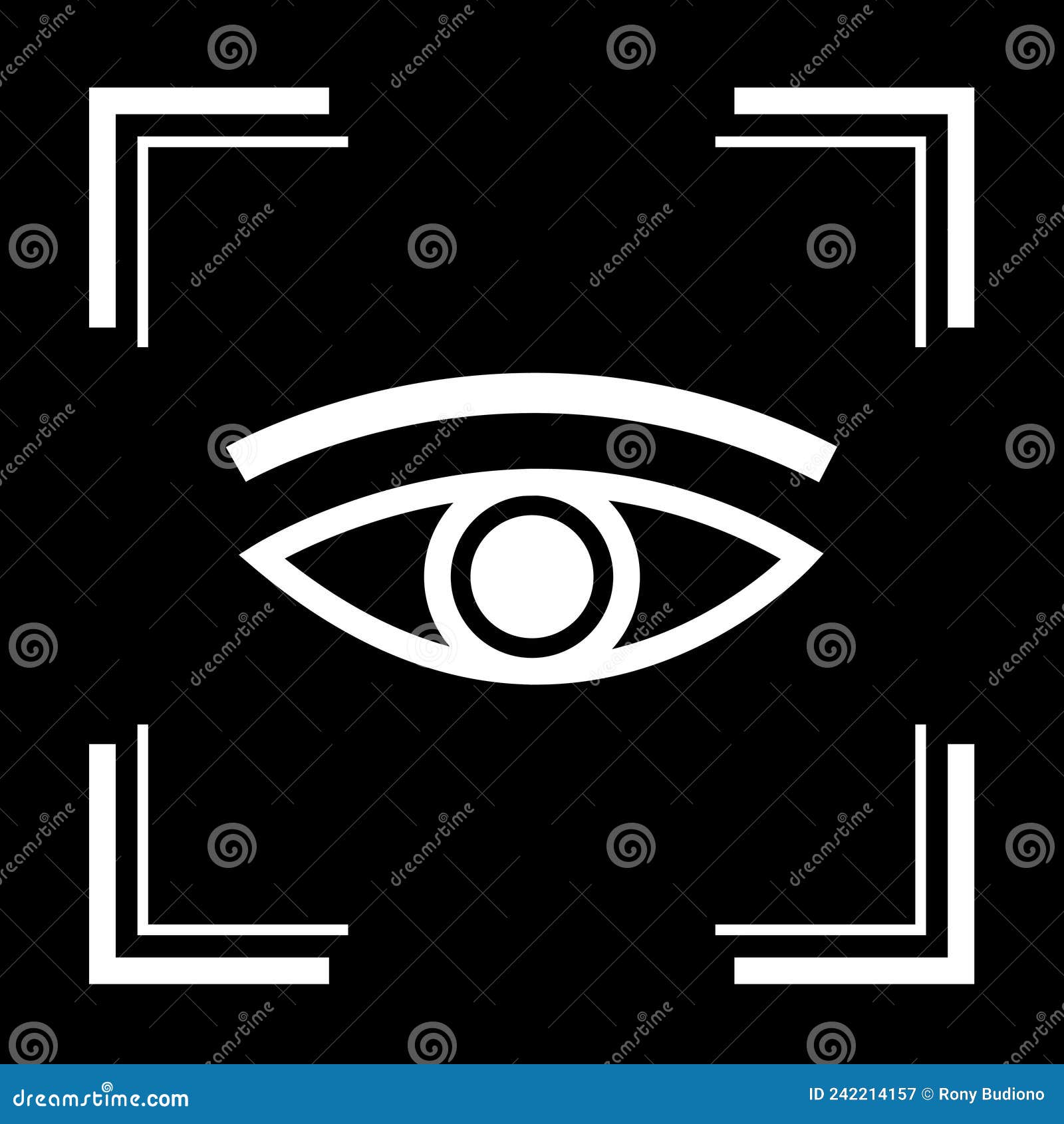 Eye Logo. Simple Design with White Logo on Black Background Stock Vector Illustration of flyer