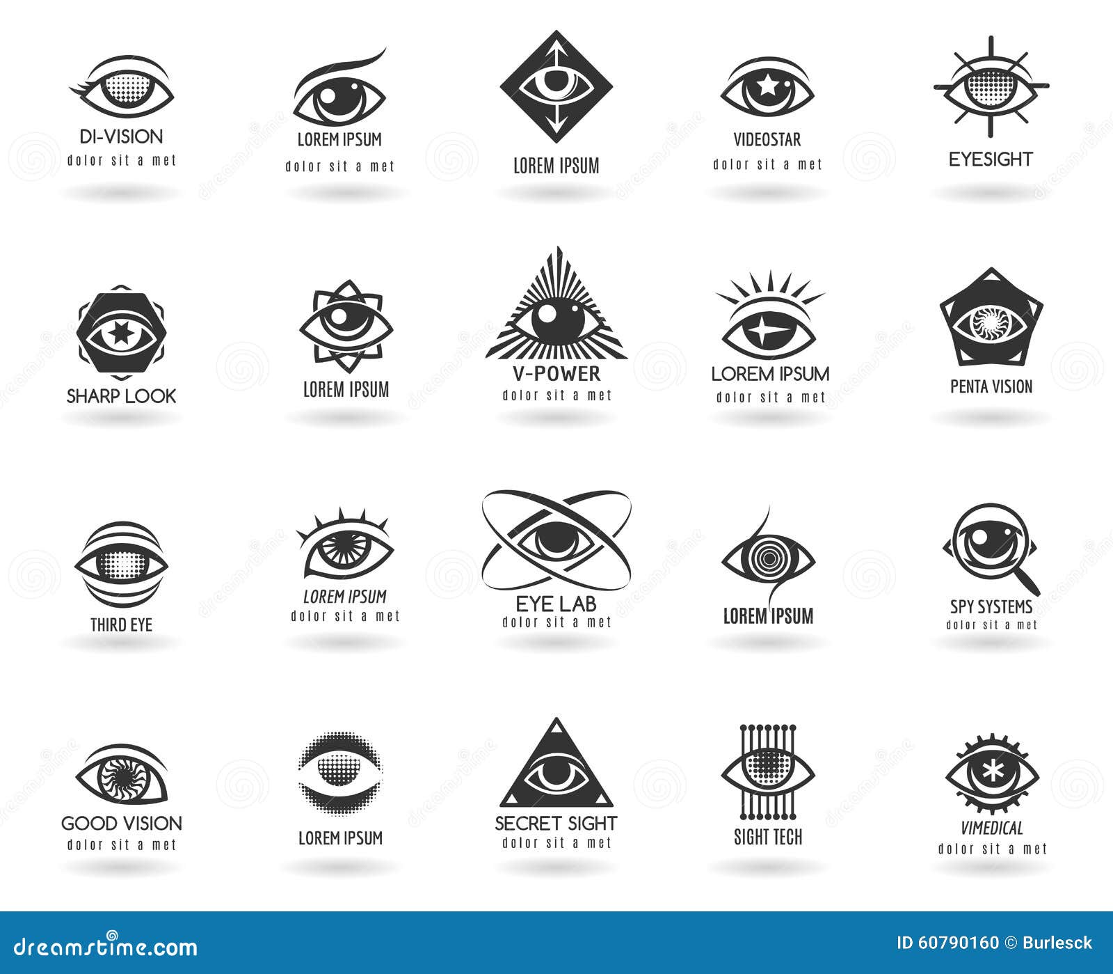 Download Eye Logos Vector Set Stock Vector Illustration Of Element 60790160