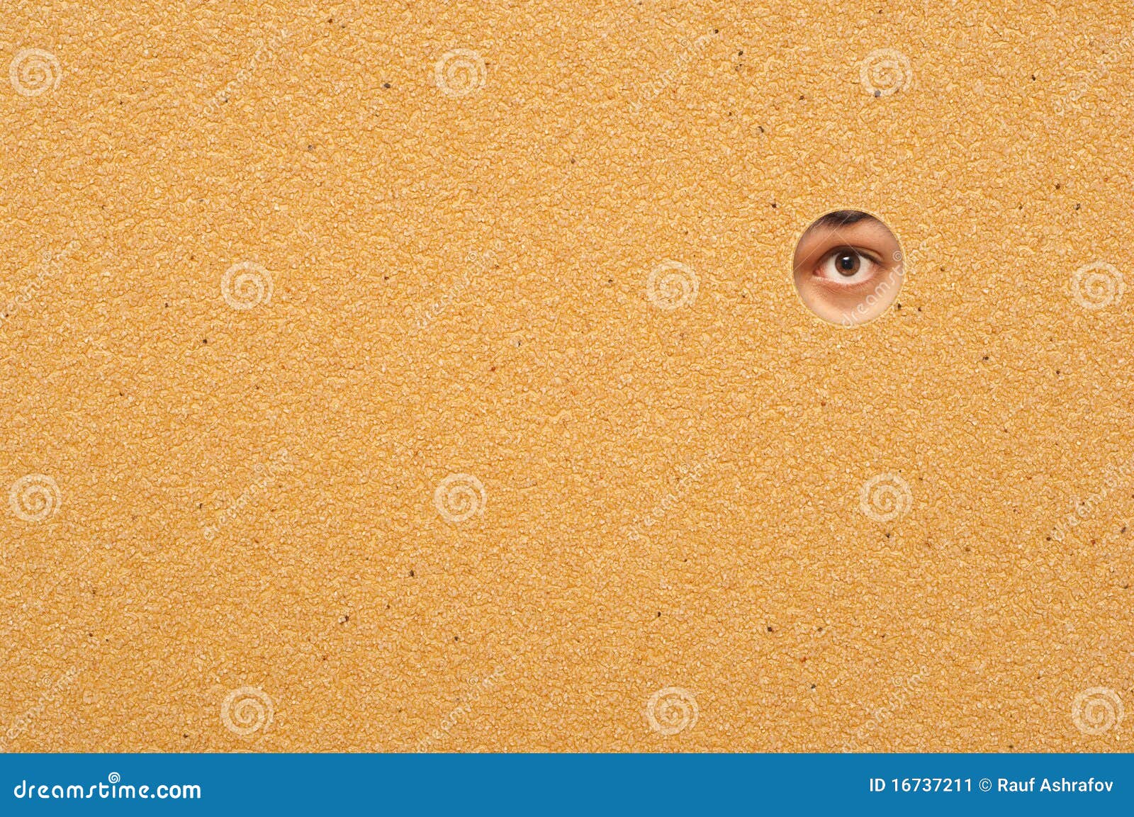 Eye looking through a wall stock image. Image of hole 16737211