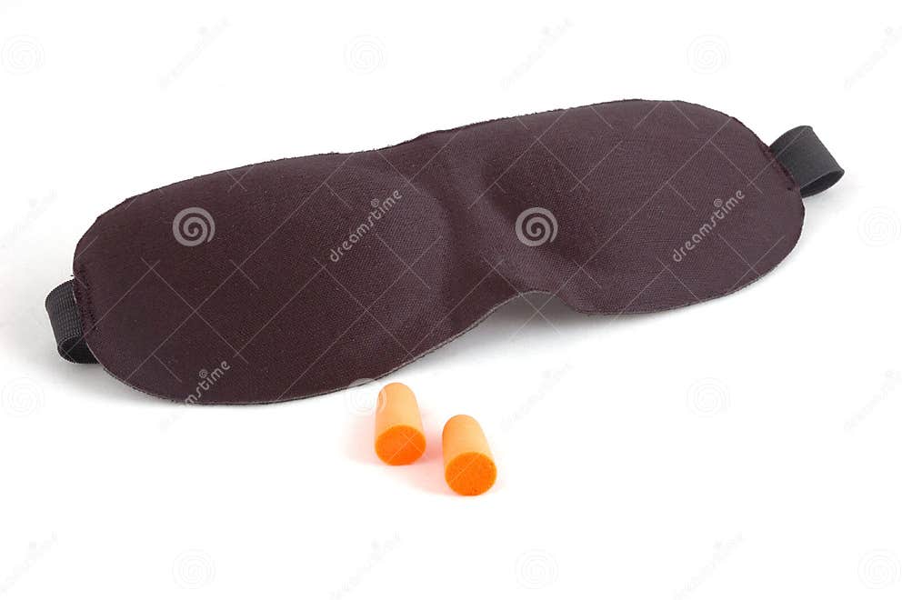 Eye mask and ear plugs stock photo. Image of rest, black 12825994