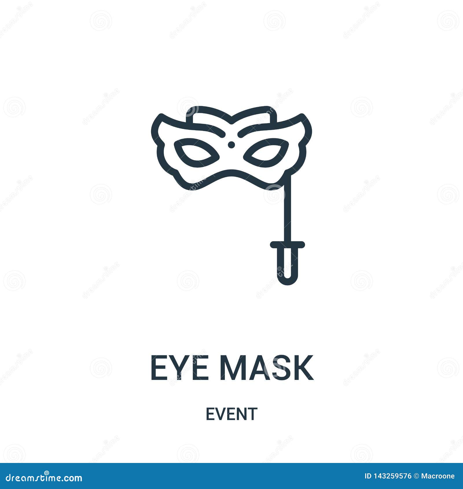 Eye Mask Icon Vector from Event Collection. Thin Line Eye Mask Outline