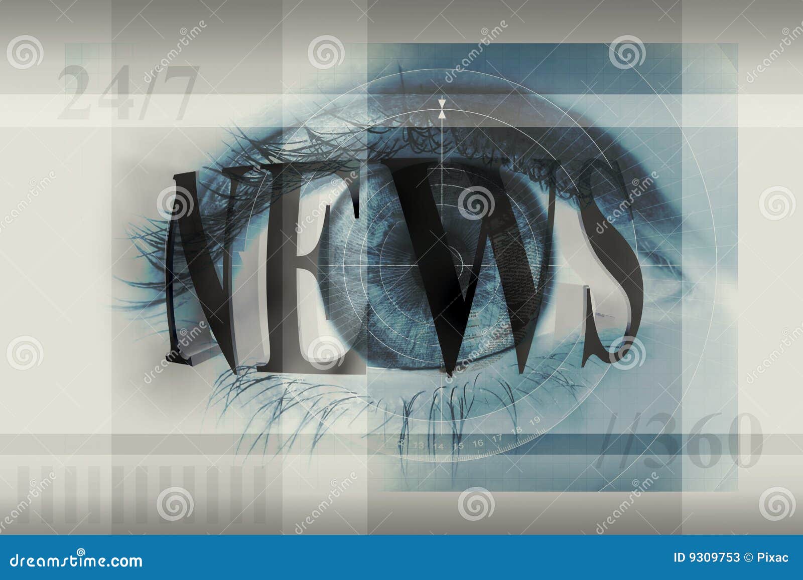 Eye on news stock illustration. Illustration of information 9309753