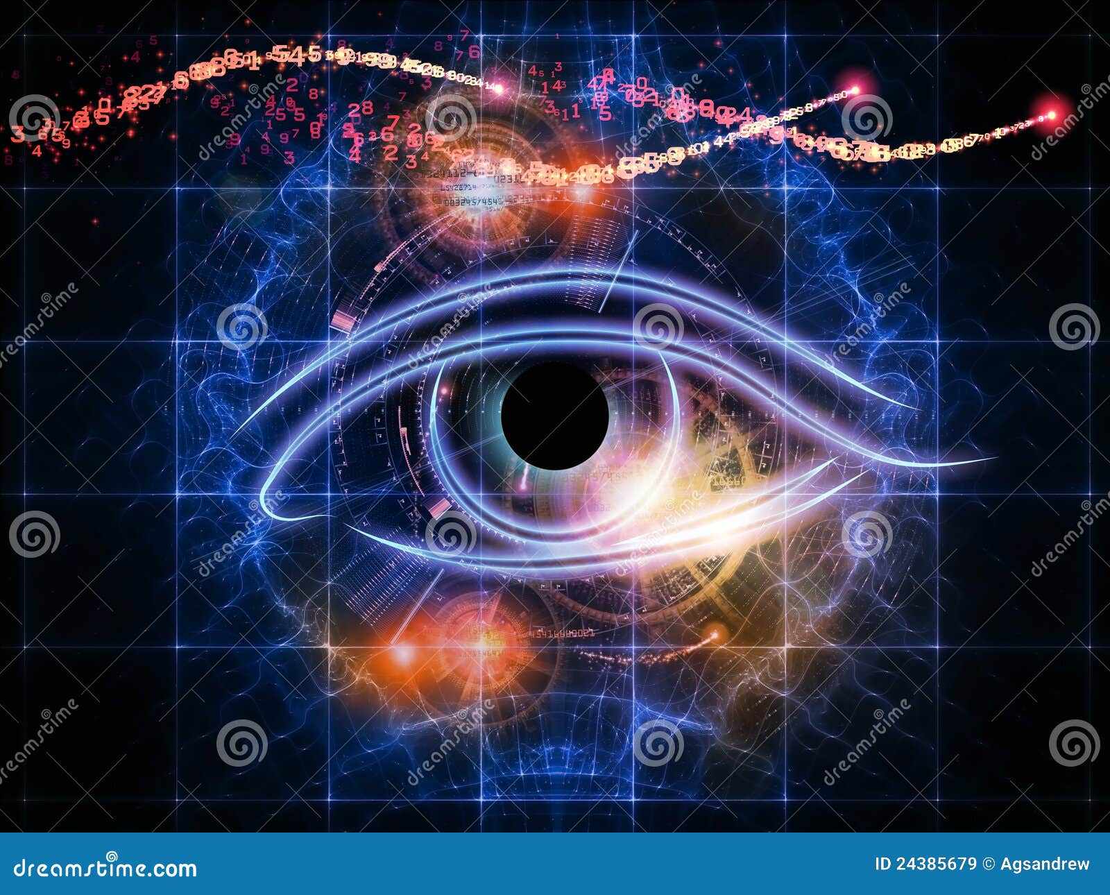 Eye of numbers stock illustration. Illustration of design - 24385679