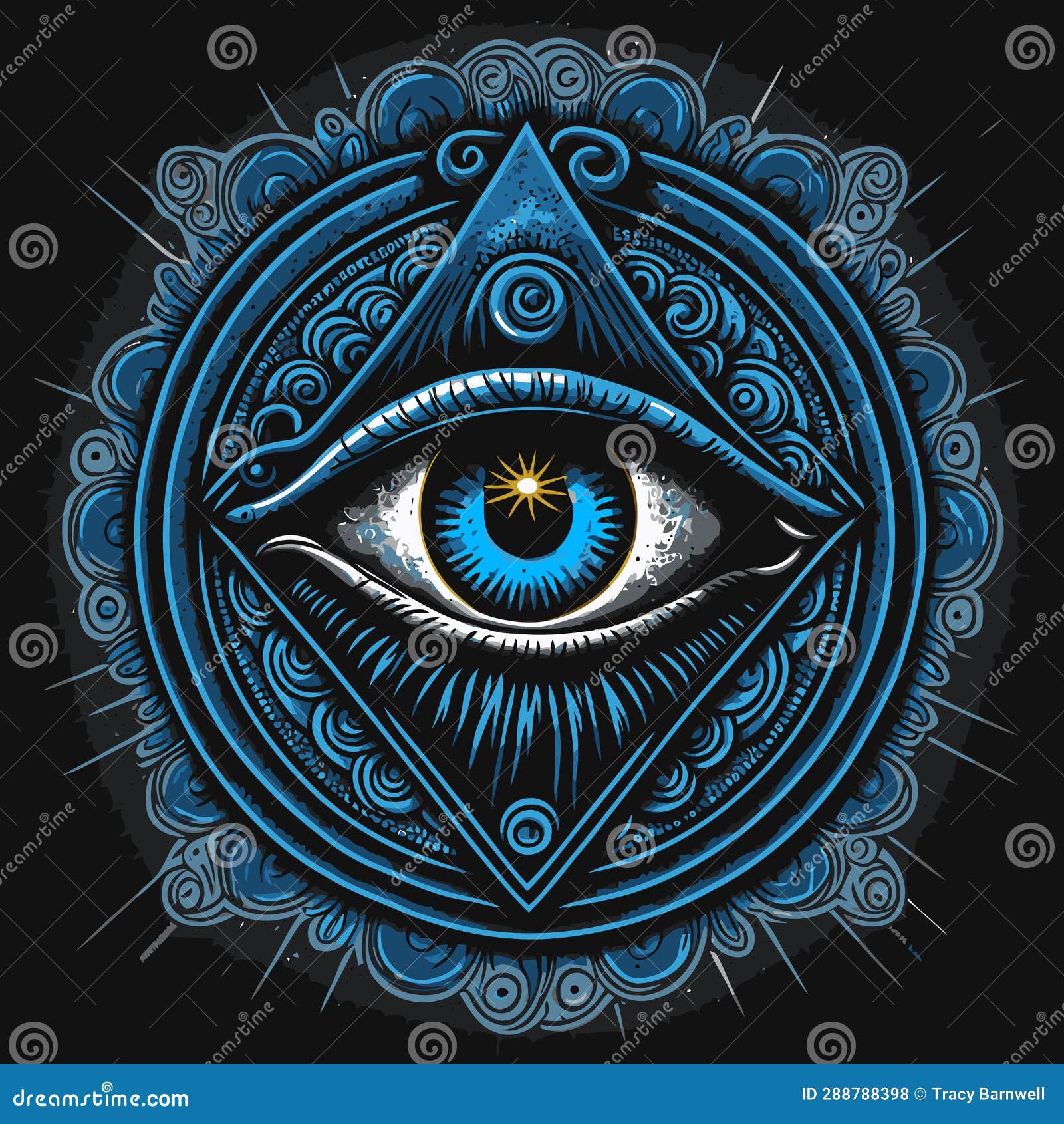 All Seeing Eye Symbol. Vector Art Stock Illustration - Illustration of