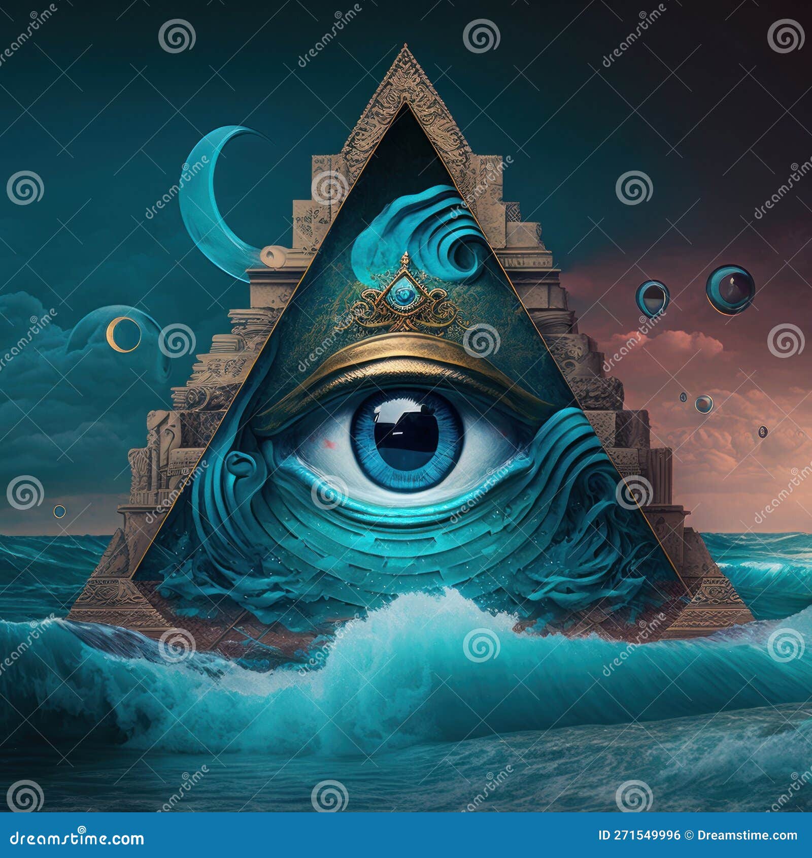 Eye into the Pyramid Design Image Illustration Image Generative AI ...