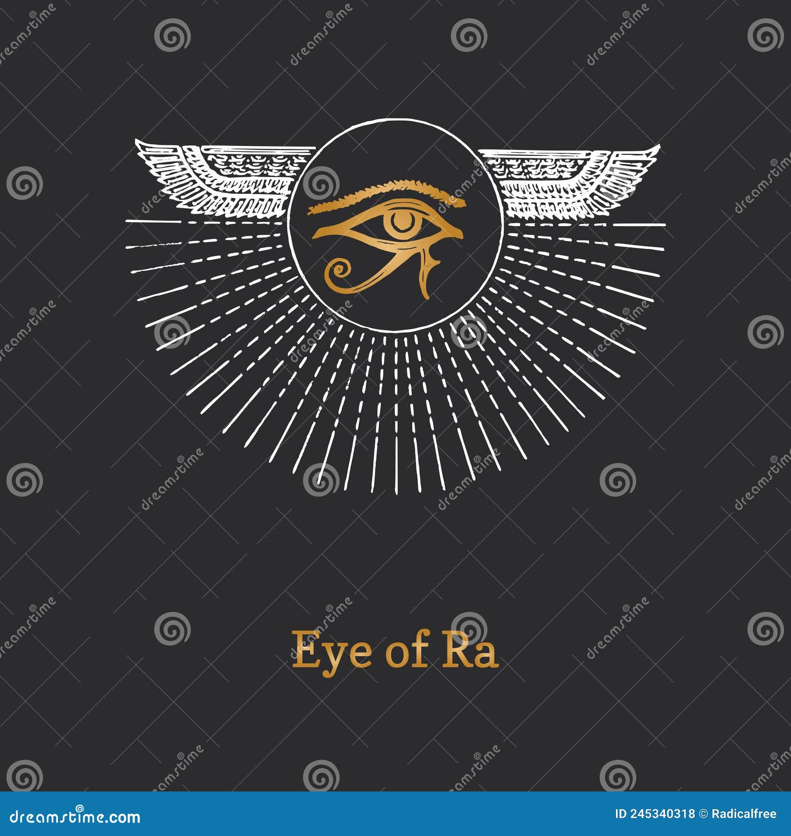 Eye of Ra, Vector Illustration in Engraving Style. Stock Vector ...