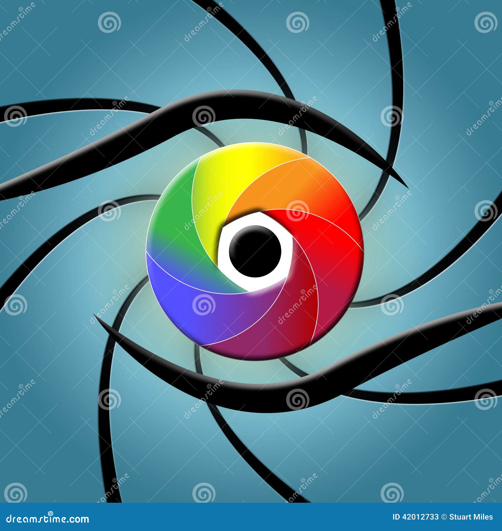 Eye Spectrum Indicates Colour Splash and Colourful Stock Illustration
