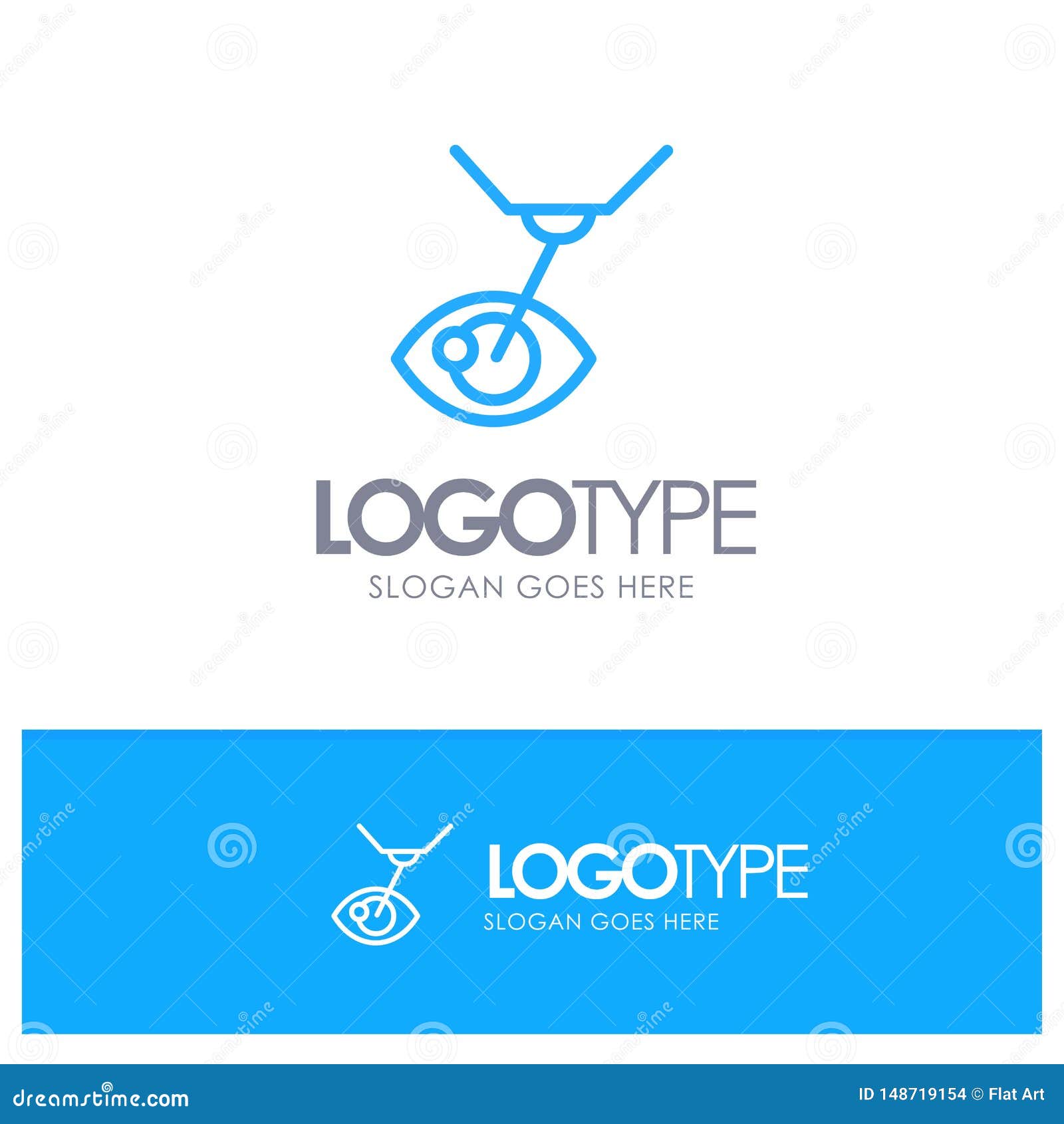 eye surgery, eye treatment, laser surgery, lasik blue outline logo place for tagline