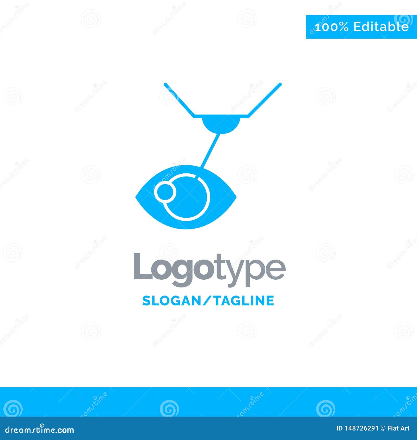 eye surgery, eye treatment, laser surgery, lasik blue solid logo template. place for tagline