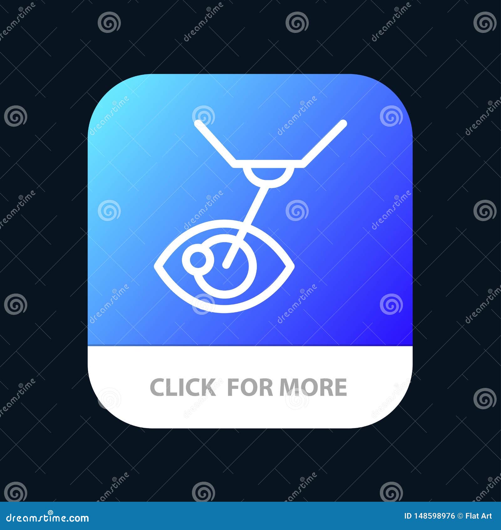eye surgery, eye treatment, laser surgery, lasik mobile app button. android and ios line version